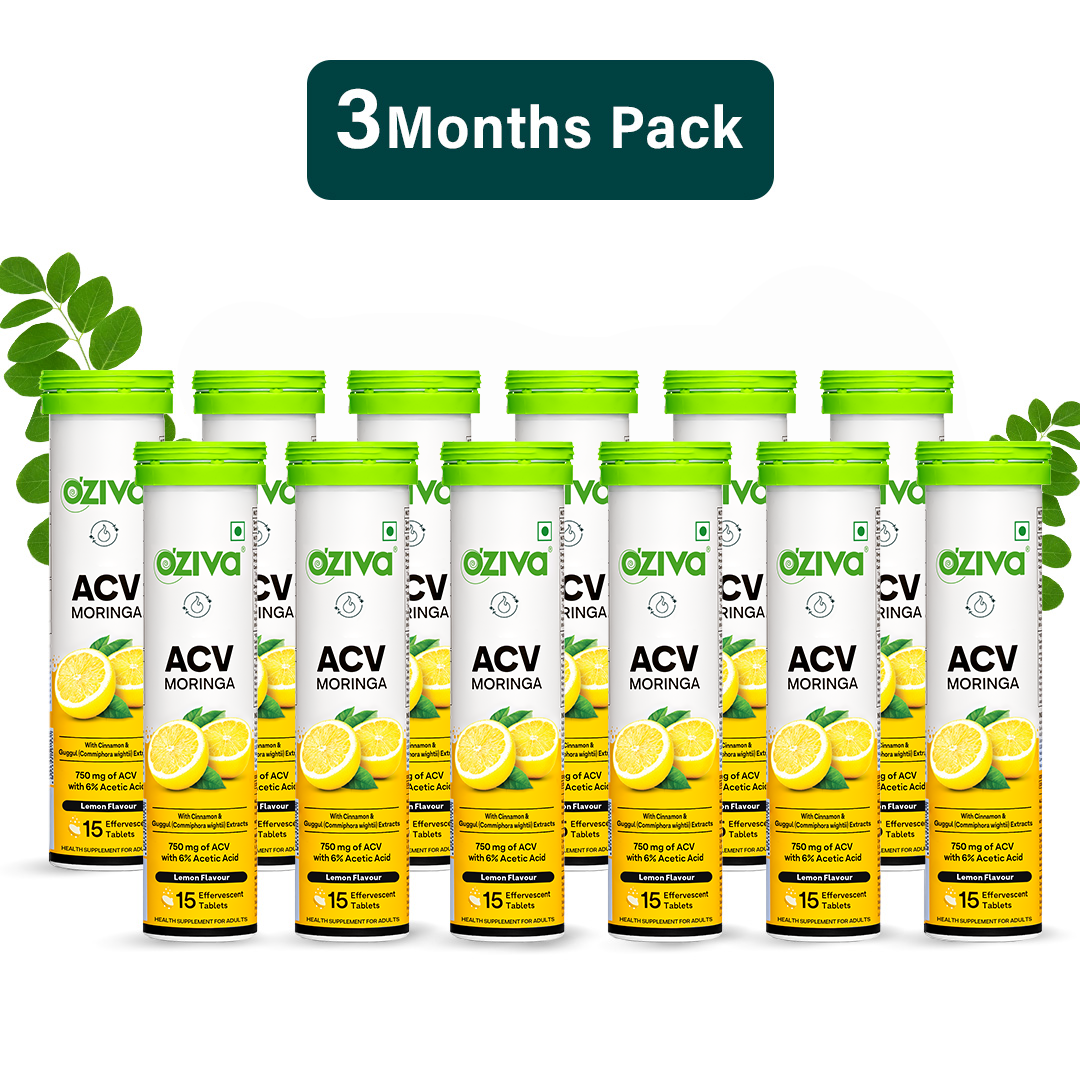 ACV (Apple Cider Vinegar) Moringa For Weight Management | 15 Effervescent Tablets - Lemon